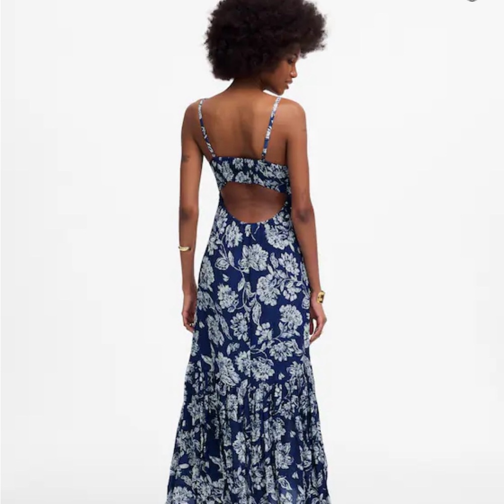 Floral Navy Blue Dress Madewell - Picture 2 of 6